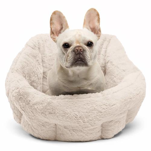 Best Friends by Sheri OrthoComfort Deep Dish Cuddler Lux Fur Cat and Dog Bed Oyster Standard