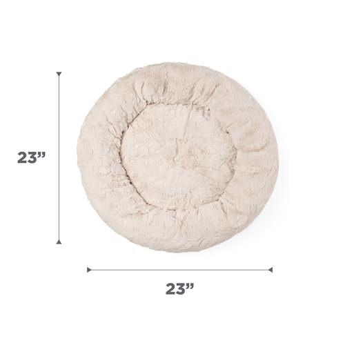 Best Friends by Sheri The Original Calming Donut Dog and Cat Bed in Lux Fur Oyster Small 23x23