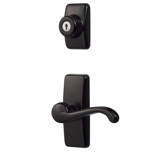 Deluxe Storm and Screen Door Lever Handle and Keyed Deadlock in Black