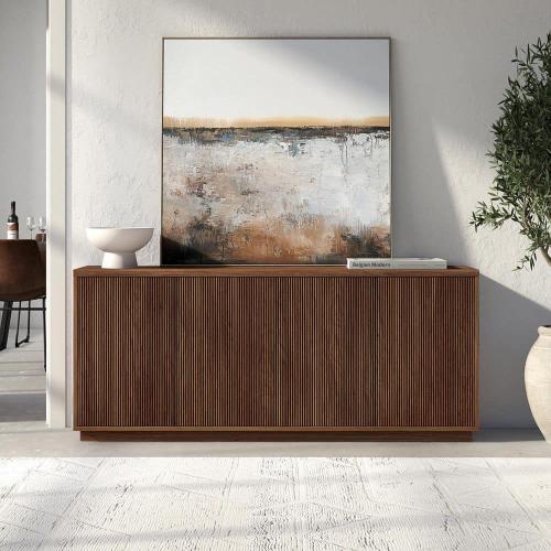 Meyer&Cross Alston Satin Walnut MDF 68 in. Buffet Table