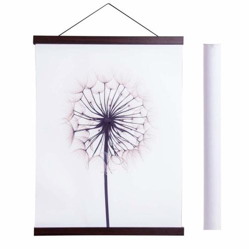 Magnetic Poster Hanger Frame 25x20 25x35 25x40 Light Wood Wooden Magnet Canvas Artwork Print Dowel Poster Hangers Frames Hanging Kit (Walnut 25)