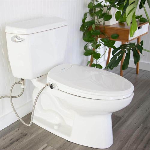 Brondell Swash Ecoseat Non-Electric Bidet Seat for Elongated Toilet in White
