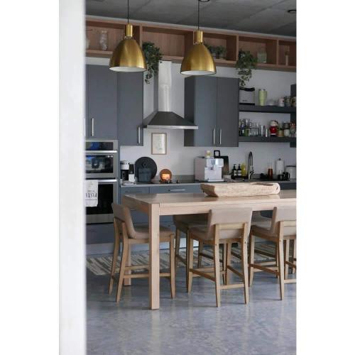 Size 34 Color brown Nathan James Gracie 34 in. Light Brown Wood Modern Counter Height Bar Stool with Back, Faux Leather Seat and Brushed Legs