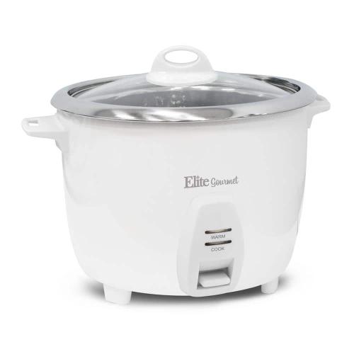 Gourmet 10-Cup White Rice Cooker with Stainless Steel Cooking Pot