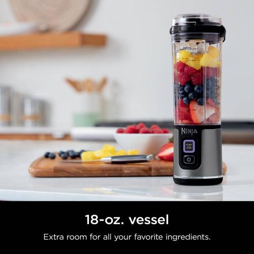 Blast 18 oz. Single Speed Portable Blender for Shakes & Smoothies, BPA Free, Rechargable, Dishwasher Safe Parts in Black