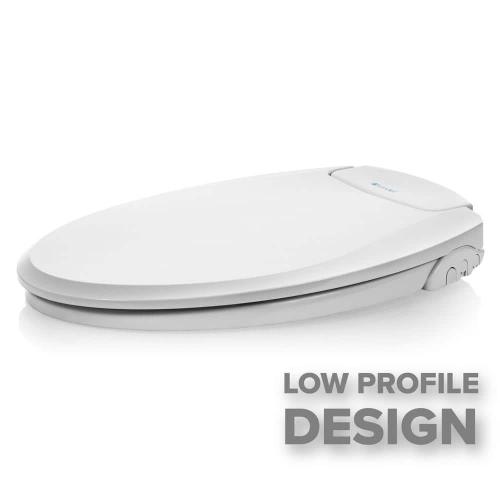 Brondell Swash Ecoseat Non-Electric Bidet Seat for Elongated Toilet in White