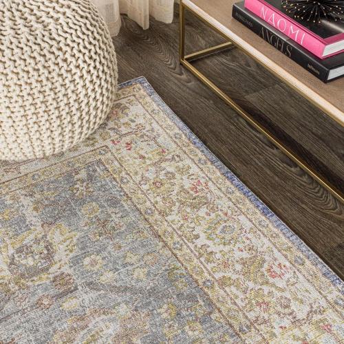 Alba Modern Faded Peshawar Gray/Ivory 2 ft. x 8 ft. Runner Rug