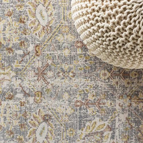 Alba Modern Faded Peshawar Gray/Ivory 2 ft. x 8 ft. Runner Rug