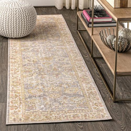 Alba Modern Faded Peshawar Gray/Ivory 2 ft. x 8 ft. Runner Rug