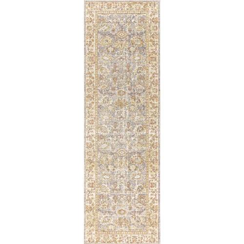 Alba Modern Faded Peshawar Gray/Ivory 2 ft. x 8 ft. Runner Rug