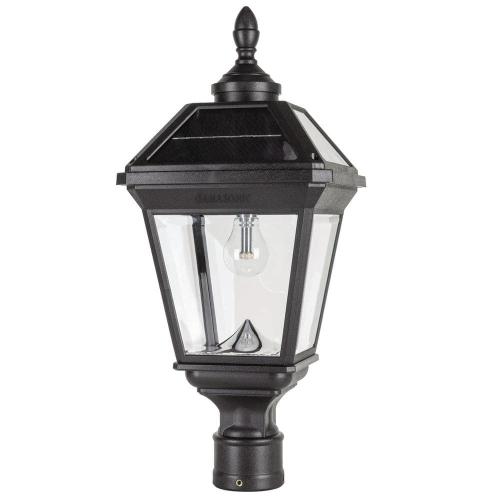 Imperial II Bulb 1-Light Black Outdoor Waterproof Solar Warm White LED Post Light with 3 in. Fitter for Landscape