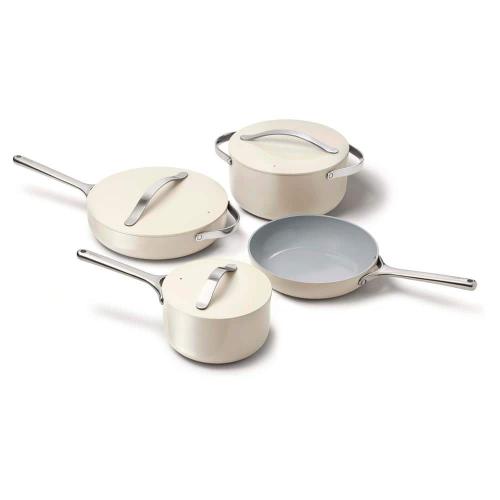 9-Piece Ceramic Nonstick Cookware Set in Cream