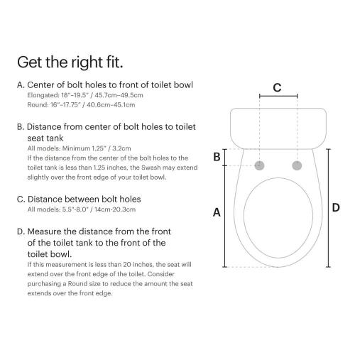 Brondell Swash Ecoseat Non-Electric Bidet Seat for Elongated Toilet in White