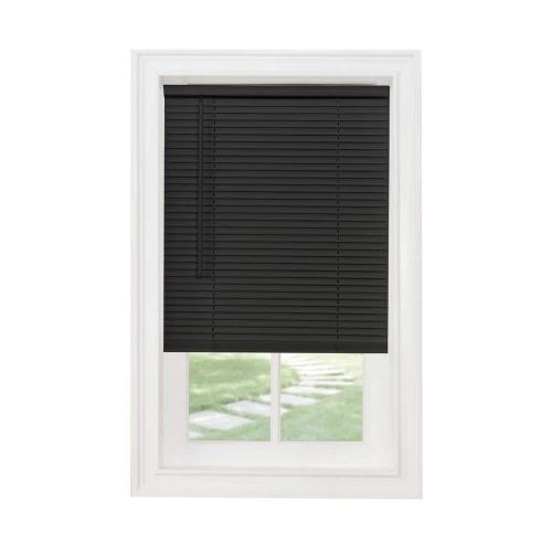 ACHIM GII Morningstar Black Cordless Light Filtering Vinyl Mini Blind with 1 in. Slats 34 in. W x 64 in. L