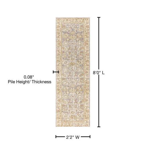 Alba Modern Faded Peshawar Gray/Ivory 2 ft. x 8 ft. Runner Rug