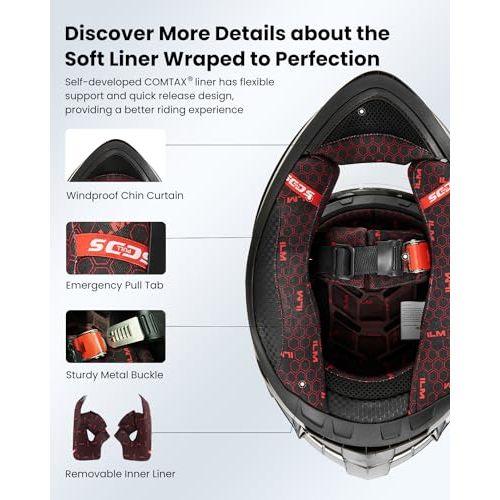 ILM Motorcycle Helmet Full Face with Pinlock Compatible Clear&Tinted Visors and Fins Street Bike Motocross Casco DOT Model Z501(Chameleon Purple L)