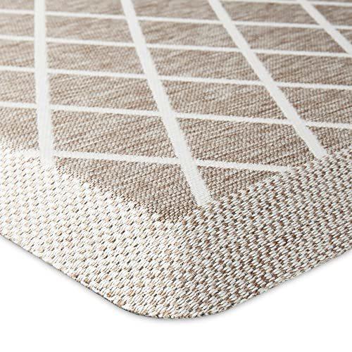 Martha Stewart Miles Modern Diamond Anti-Fatigue Air-Infused Kitchen Mat Coffee Brown 19.6x39