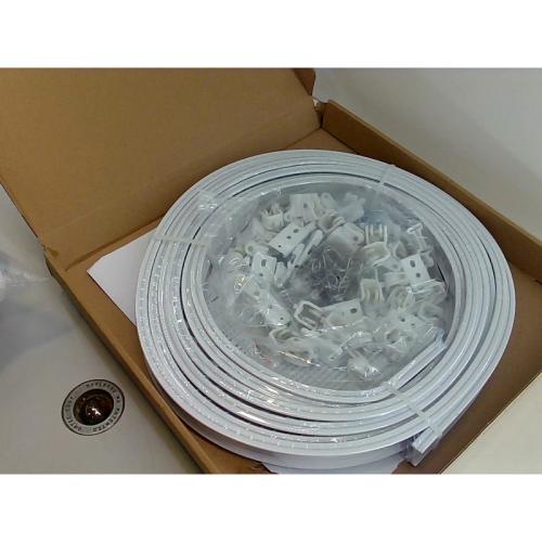 UrbanRed Flexible Bendable Ceiling Curtain Track 16.4FT (5m) Ceiling Mount for Curtain Rail with Track Curtain System Room Divider Ceiling Curtain Rod RV Ceiling Track for Curtains White