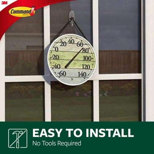 4 Packs, 2 lb. Medium Clear Outdoor Window Hook Value Pack (5 Hooks, 6 Water Resistant Strips)