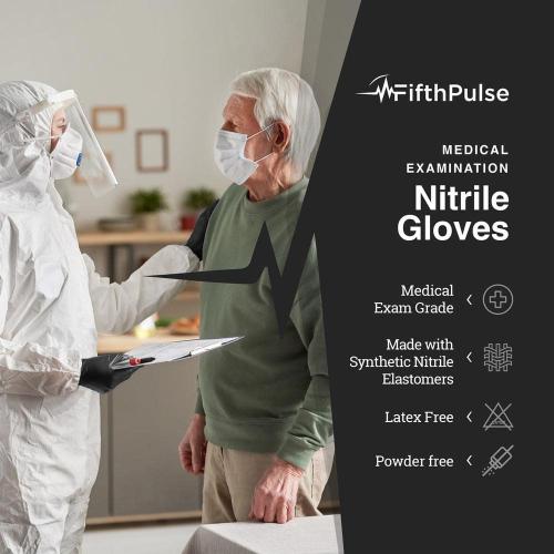 Small Nitrile Exam Latex Free and Powder Free THICKER Gloves - (4 mil) in Black - Box of 100