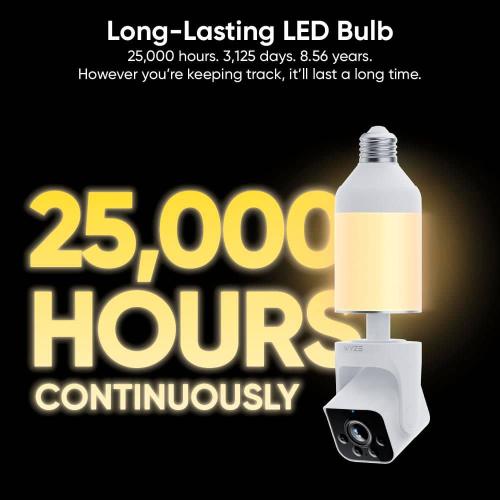 Bulb Cam Plug-In, 2K Wireless HD Security Camera Outdoor Indoor Full Color Day and Night, Dimmable LED Bulb