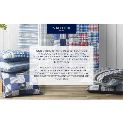 Size twin 2pc Color Grey Nautica Galewood 2-Piece Beige Striped Cotton Twin Quilt Set