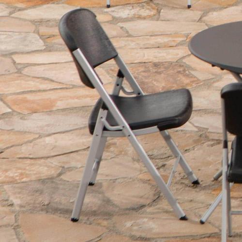Set of 4 Black Plastic Seat Outdoor Safe Folding Chair (Set of 4)