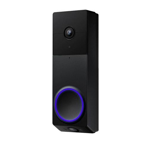 Color Black Wireless Duo Cam Video Doorbell, Battery Powered, 2K Full HD Video, 2 Cameras (People and Package), Color Night Vision