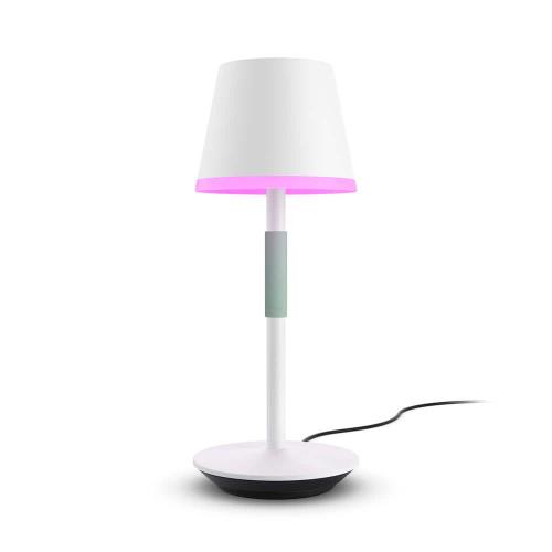 13.78 in. White Indoor/Outdoor White and Color Ambiance Portable Table Lamp (1-Pack)