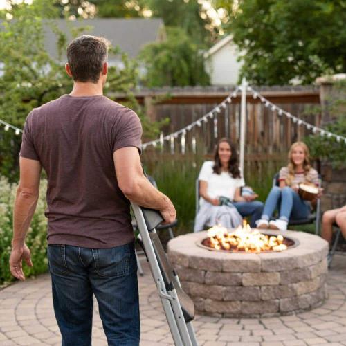 Set of 4 Black Plastic Seat Outdoor Safe Folding Chair (Set of 4)