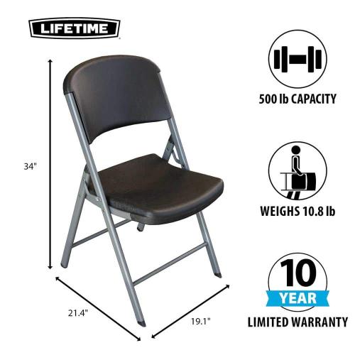Set of 4 Black Plastic Seat Outdoor Safe Folding Chair (Set of 4)
