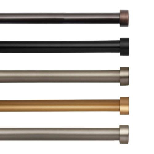 Serena 28 in. - 48 in. Single Curtain Rod in Antique Black with Finial