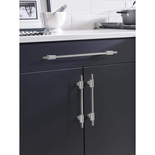 2 PCS Urbanite 10-1/16 in. (256mm) Modern Polished Chrome/Black Chrome Bar Cabinet Pull