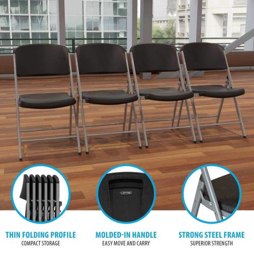Set of 4 Black Plastic Seat Outdoor Safe Folding Chair (Set of 4)