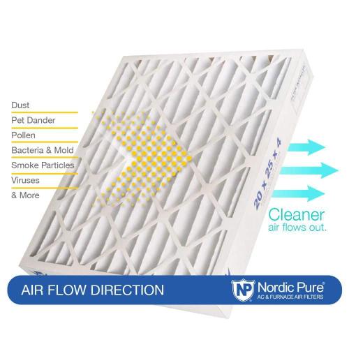 Nordic Pure 20 in. x 25 in. x 4 in. Allergen Pleated Furnace Air Filter MERV 12 (2-Pack)