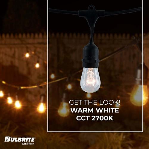 Outdoor/Indoor 14 ft. Plug-in S14 Incandescent Black String Light with Clear Bulbs Included 10 Sockets (1-Pack)
