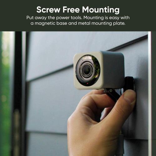 Cam v4 Wi-Fi 2.5K QHD Indoor/Outdoor Plug-In Smart Home Security Camera, Color Night Vision, 2-Way Audio (Gray)