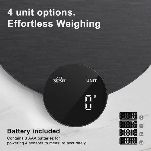 Digital Food Scale, Kitchen Scale for Baking and Cooking, HD LED Screen, Stainless Steel, 11 lbs. Capacity.