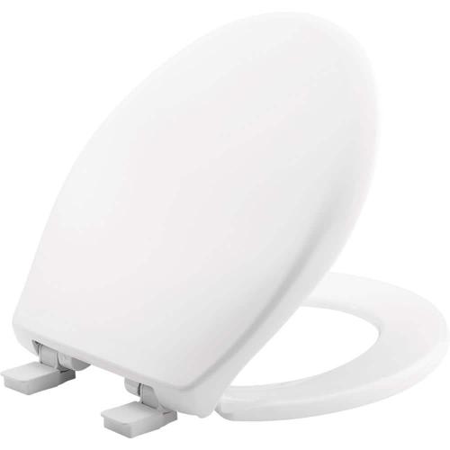 Affinity Soft Close Round Closed Front Plastic Toilet Seat in White Never Loosens and Free Installation Tool