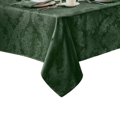 60 in. W x 84 in. L Oblong Hunter Barcelona Damask Fabric Tablecloth
