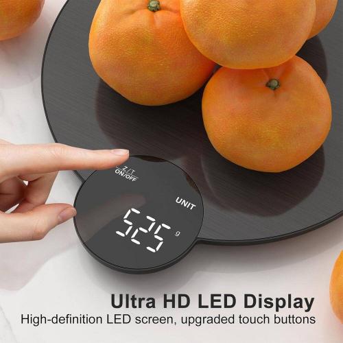 Digital Food Scale, Kitchen Scale for Baking and Cooking, HD LED Screen, Stainless Steel, 11 lbs. Capacity.