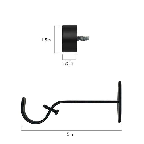 Serena 28 in. - 48 in. Single Curtain Rod in Antique Black with Finial