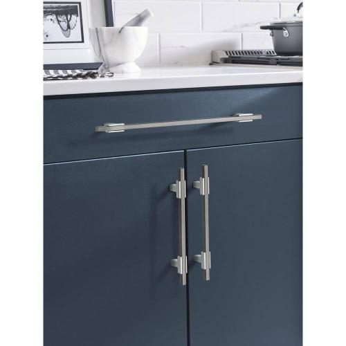 2 PCS Urbanite 10-1/16 in. (256mm) Modern Polished Chrome/Black Chrome Bar Cabinet Pull