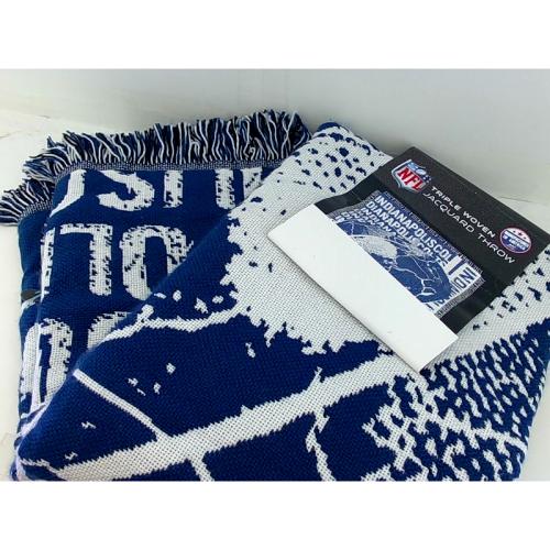 The Northwest Company NFL Indianapolis Colts Woven Jacquard Throw Blanket 48 x 60 Double Play