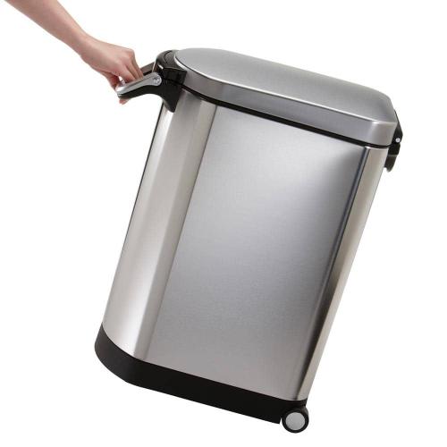 simplehuman Size  25L Medium Pet Food Can, Storage Container with Magnetic Scoop, Brushed Stainless Steel