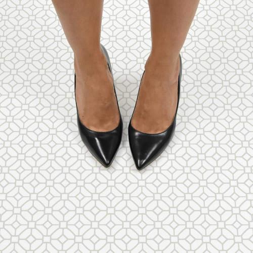 Lattice 12 in. W x 12 in. L White Peel & Stick Vinyl Tile Flooring (10 sq. ft./case)