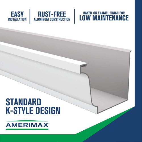 2PACK..Amerimax Home Products 5 in. x 10 ft. White Aluminum K-Style Gutter