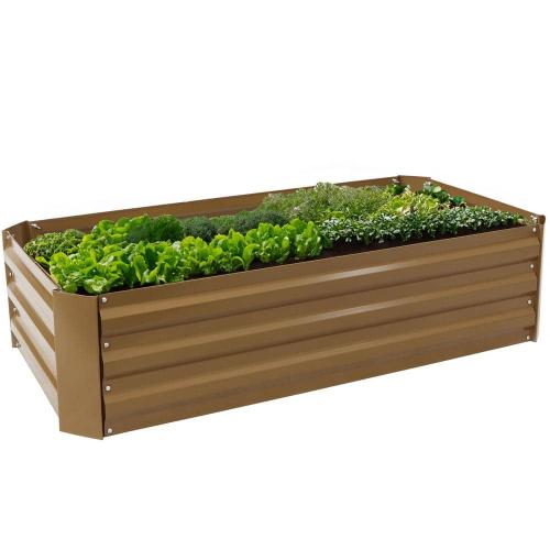 48 in. Rectangle Brown Galvanized Steel Raised Bed