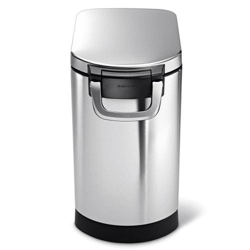 simplehuman Size  25L Medium Pet Food Can, Storage Container with Magnetic Scoop, Brushed Stainless Steel