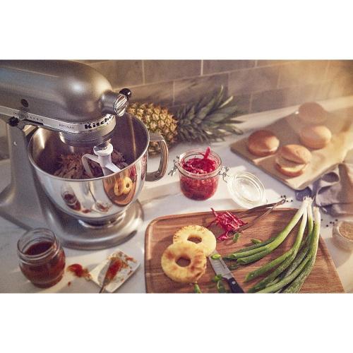 Artisan 5 Qt. 10-Speed Silver Stand Mixer with Flat Beater, 6-Wire Whip and Dough Hook Attachments